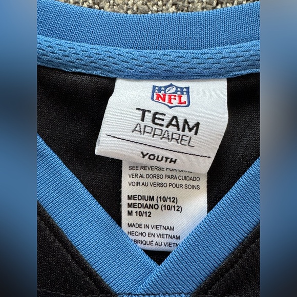 NFL Kids Blue and Black Lions Jersey EUC M 8/10 - Picture 4 of 6